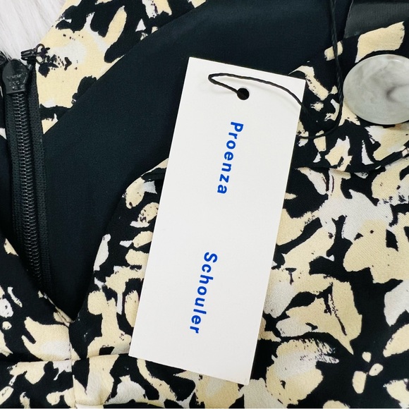 NWT Proenza Schouler Asymmetric Flower-Print Silk Top - Picture 9 of 14